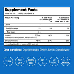 NutraChamps gotas mezcladas en jugo mostrando administración simple