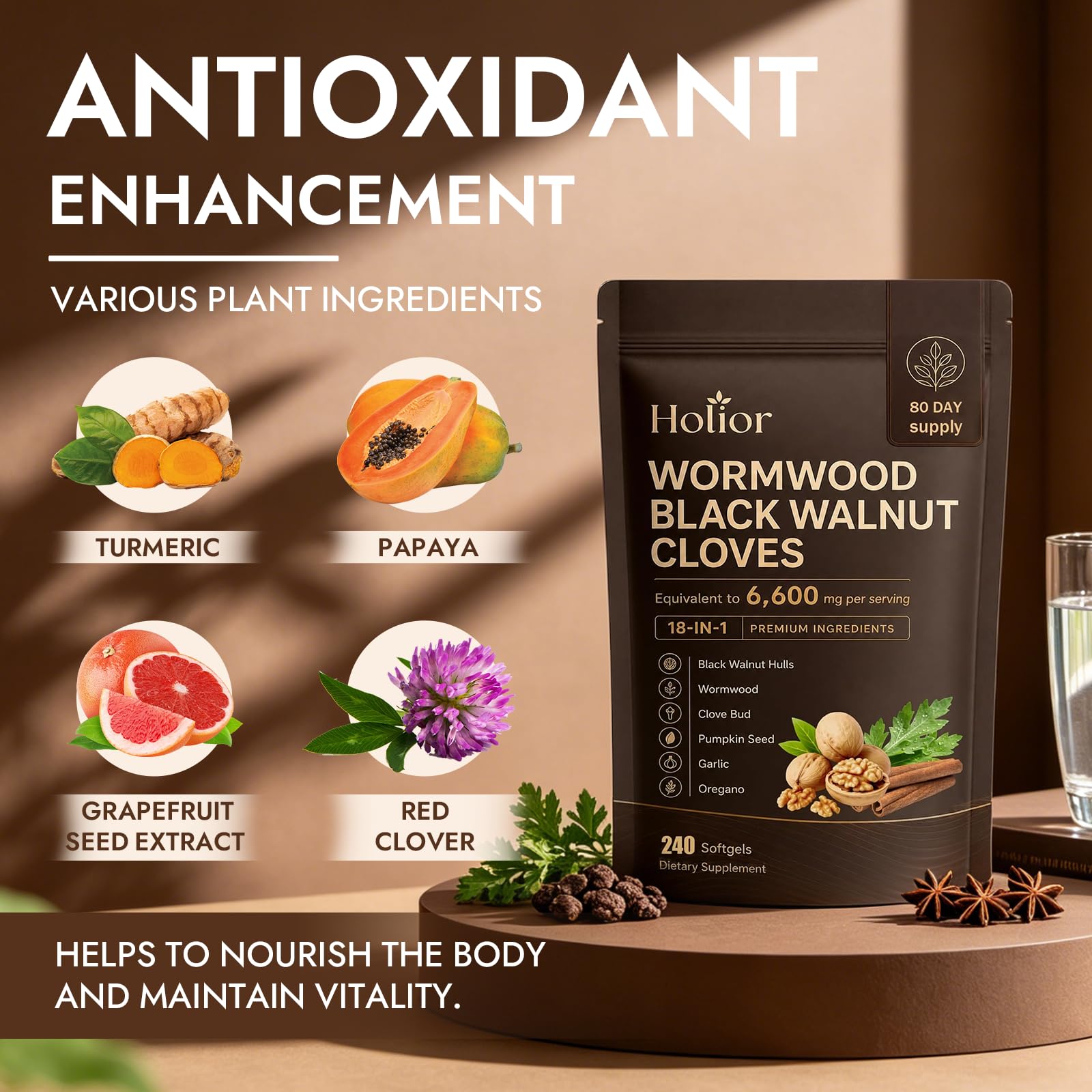 Nutraessence monton de cápsulas vegetales para fácil dosificación