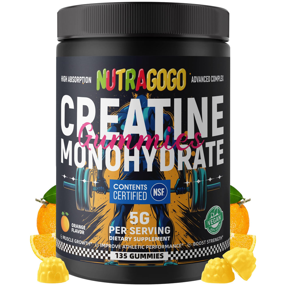 NUTRAGOGO envase frontal mostrando 135 gomitas y beneficios