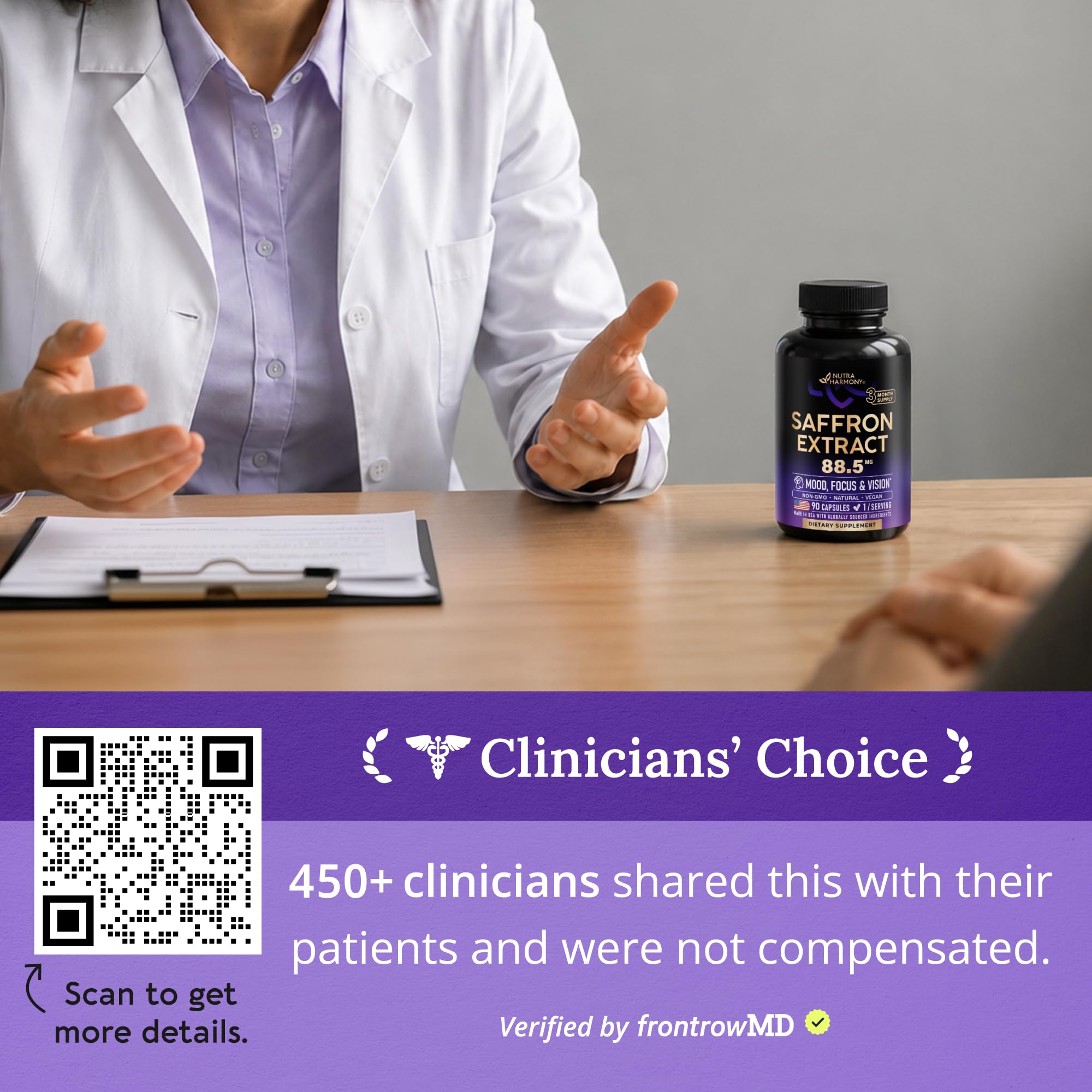 NUTRAHARMONY cápsula en mano para comparar tamaño y dosificación