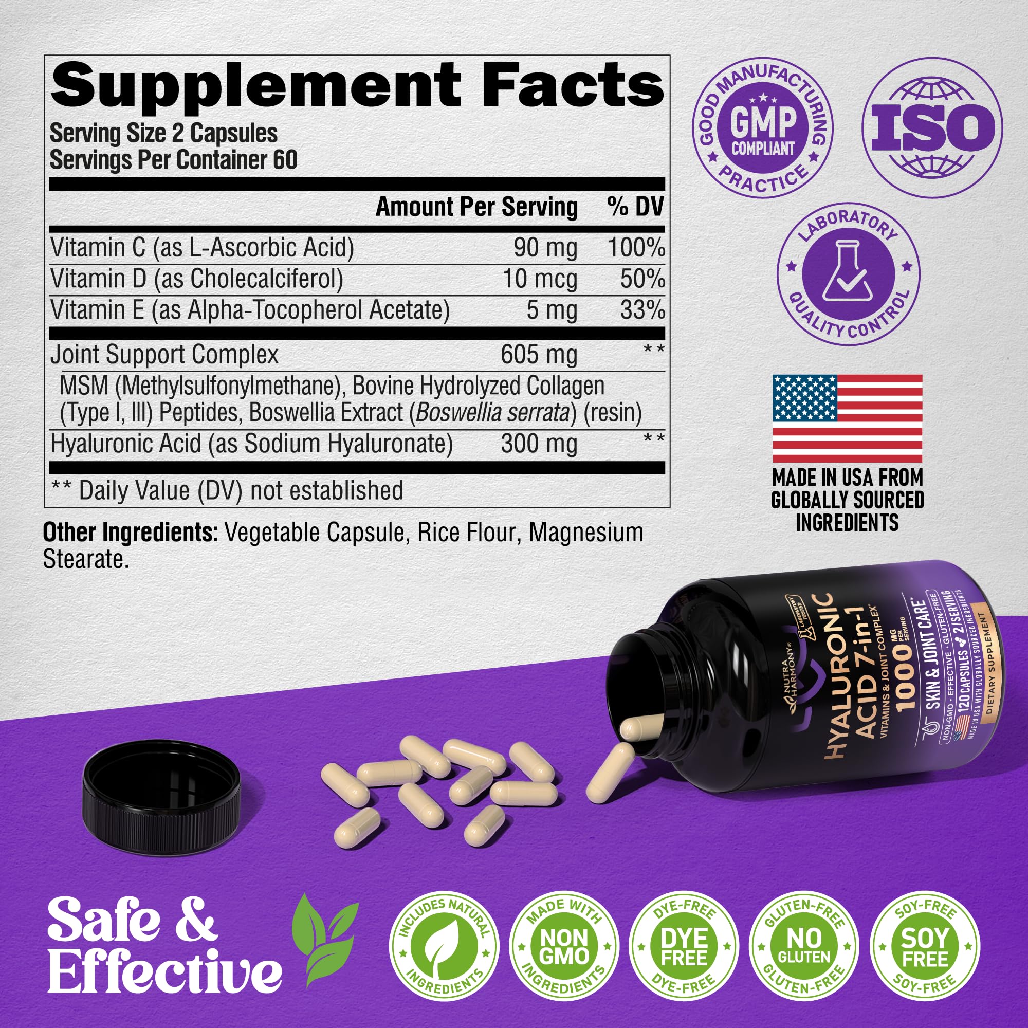 Nutraharmony cápsulas en plato en contexto lifestyle saludable