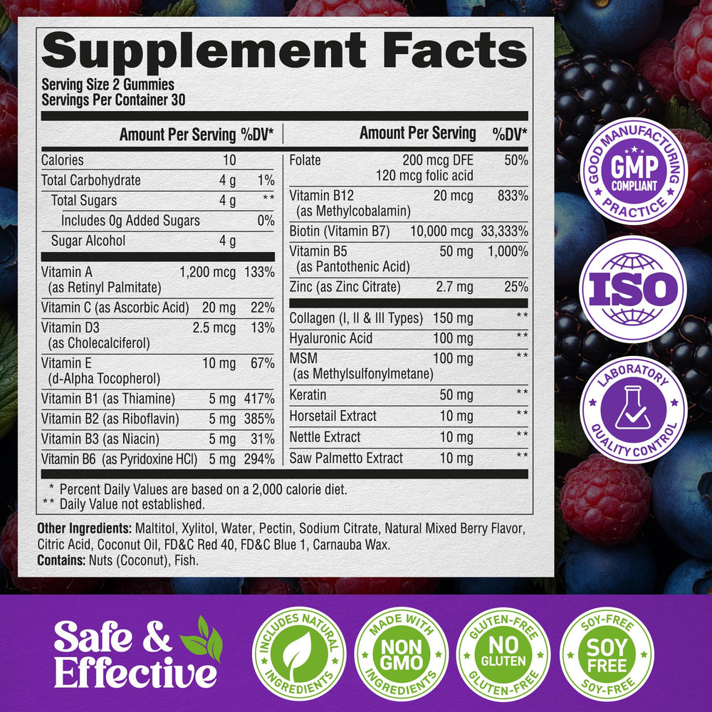 NUTRAHARMONY gráfico colágeno y queratina explica beneficios clave