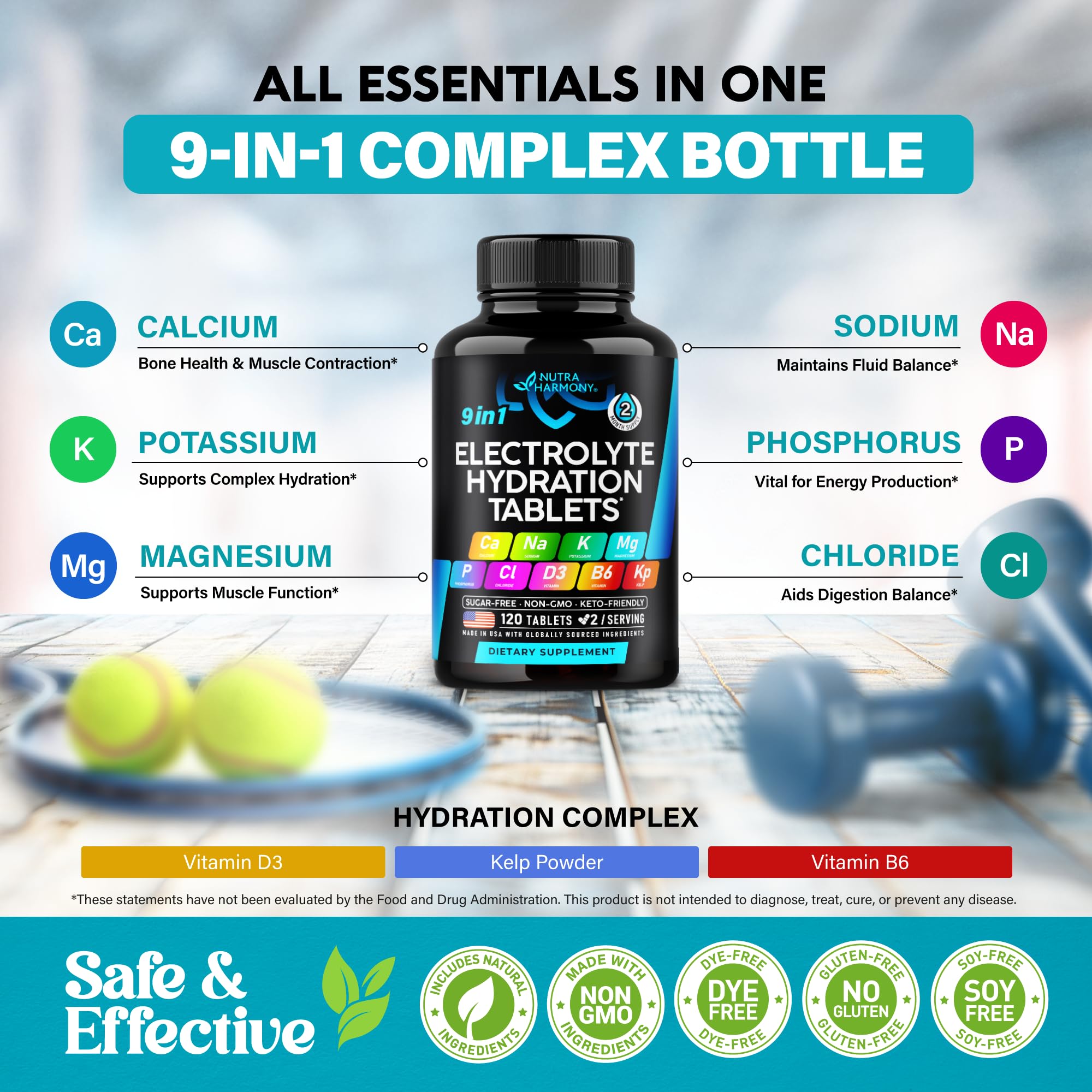 NUTRAHARMONY comparación de tamaño de la tableta para dosificación práctica