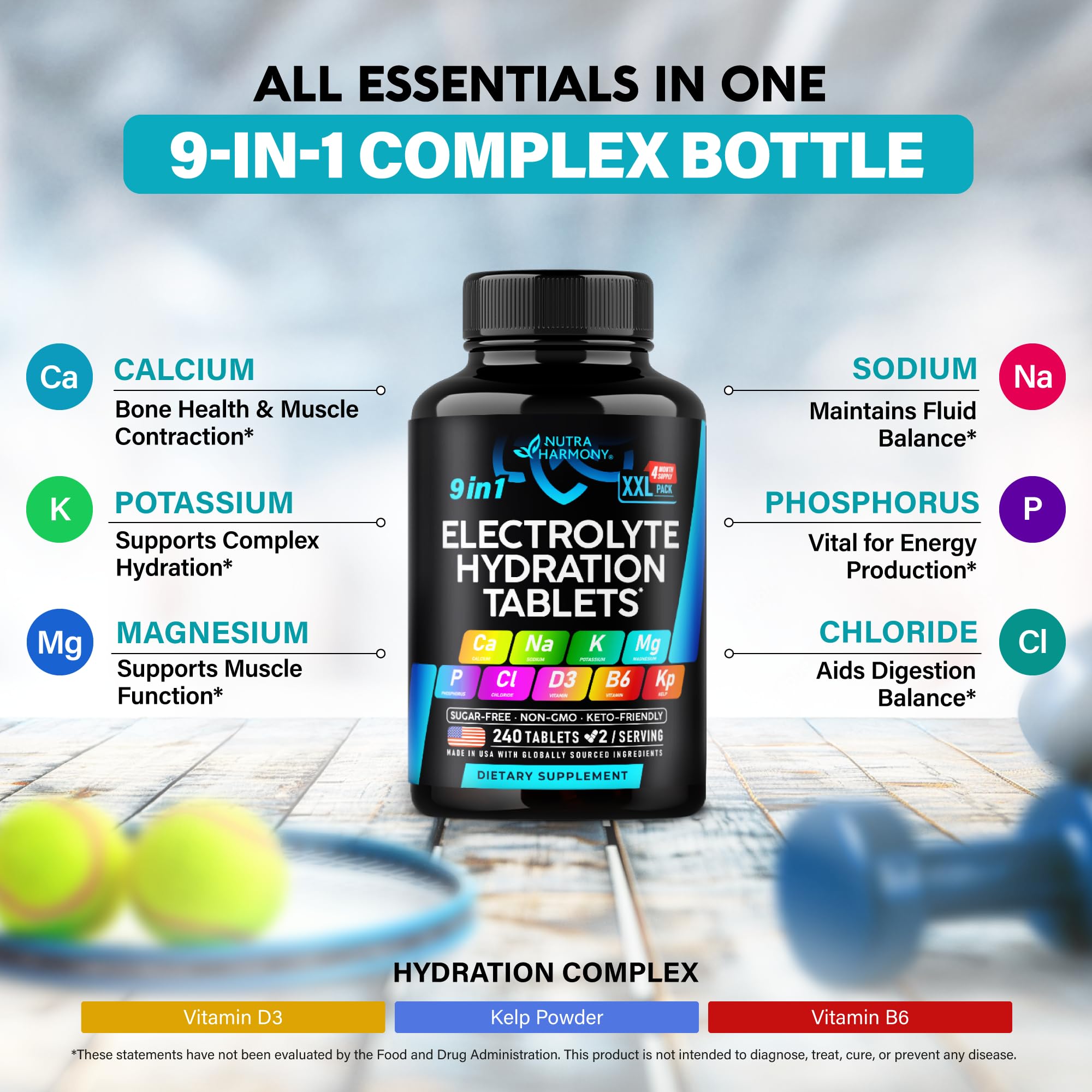 NUTRAHARMONY envase abierto con tabletas visibles para almacenamiento práctico