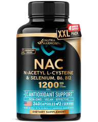 Frasco de NUTRAHARMONY NAC 1200 mg visto al frente, presentación clara y profesional