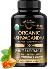 NUTRAHARMONY frasco frontal orgánico muestra potencia y confianza