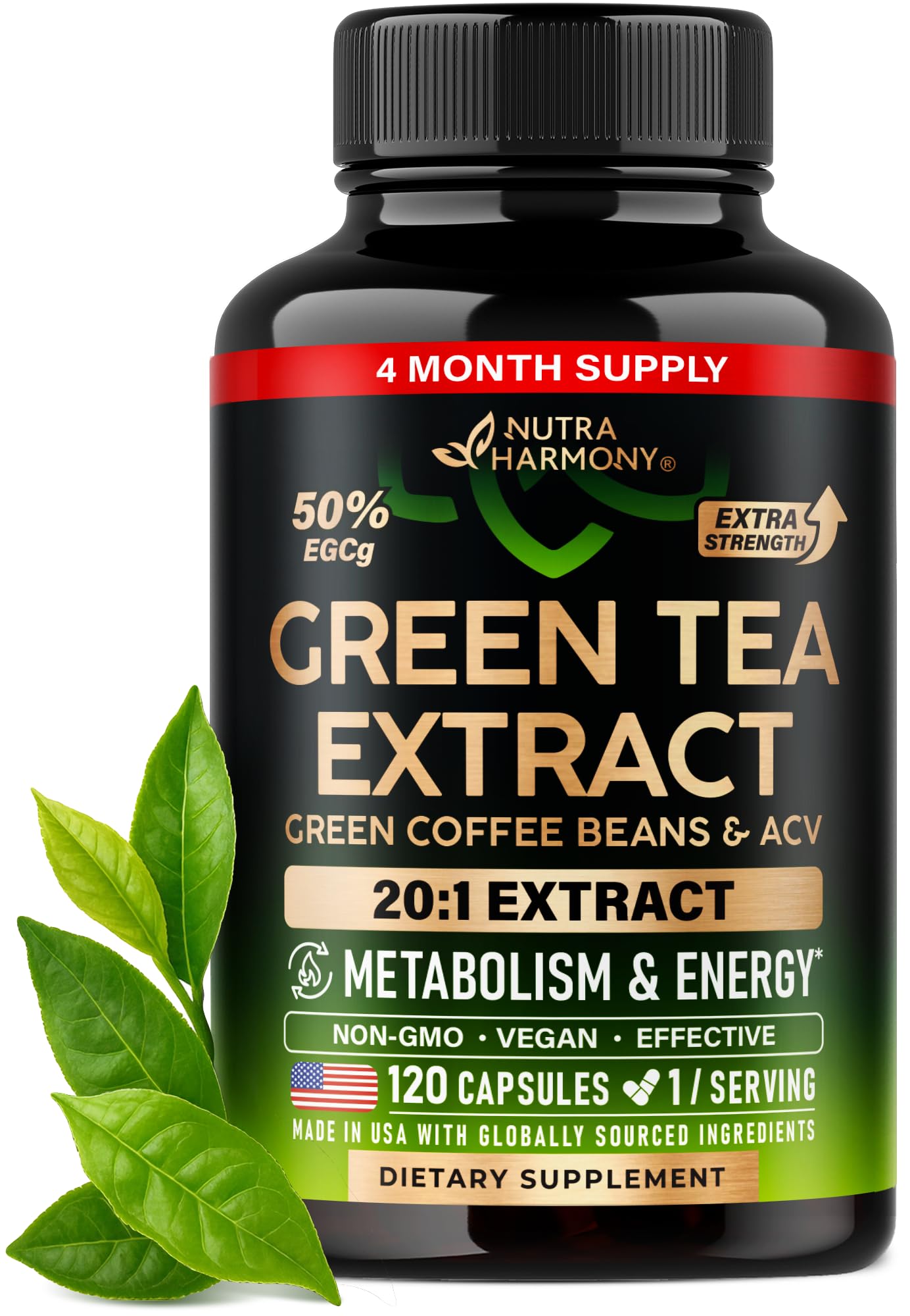 NUTRAHARMONY frente del envase mostrando 120 cápsulas y pureza
