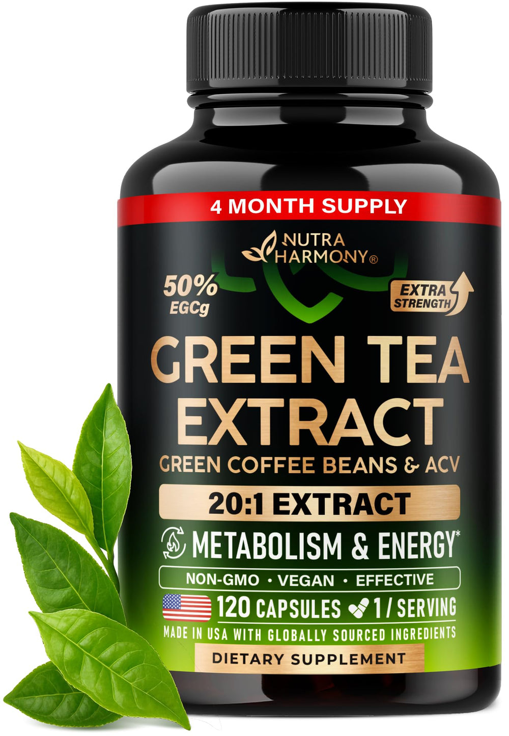 NUTRAHARMONY frente del envase mostrando 120 cápsulas y pureza