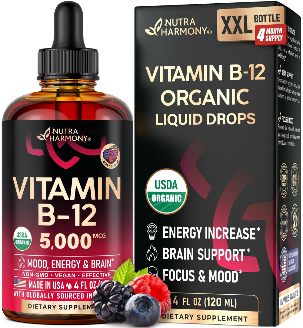 NUTRAHARMONY envase frontal B12 muestra pureza y confianza
