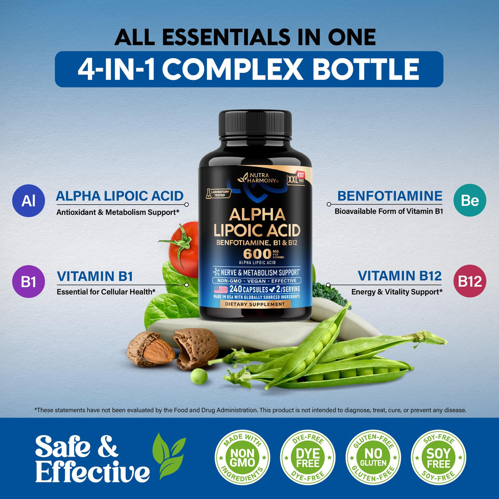NUTRAHARMONY ingredientes benfotiamina B1 y B12 en la composición