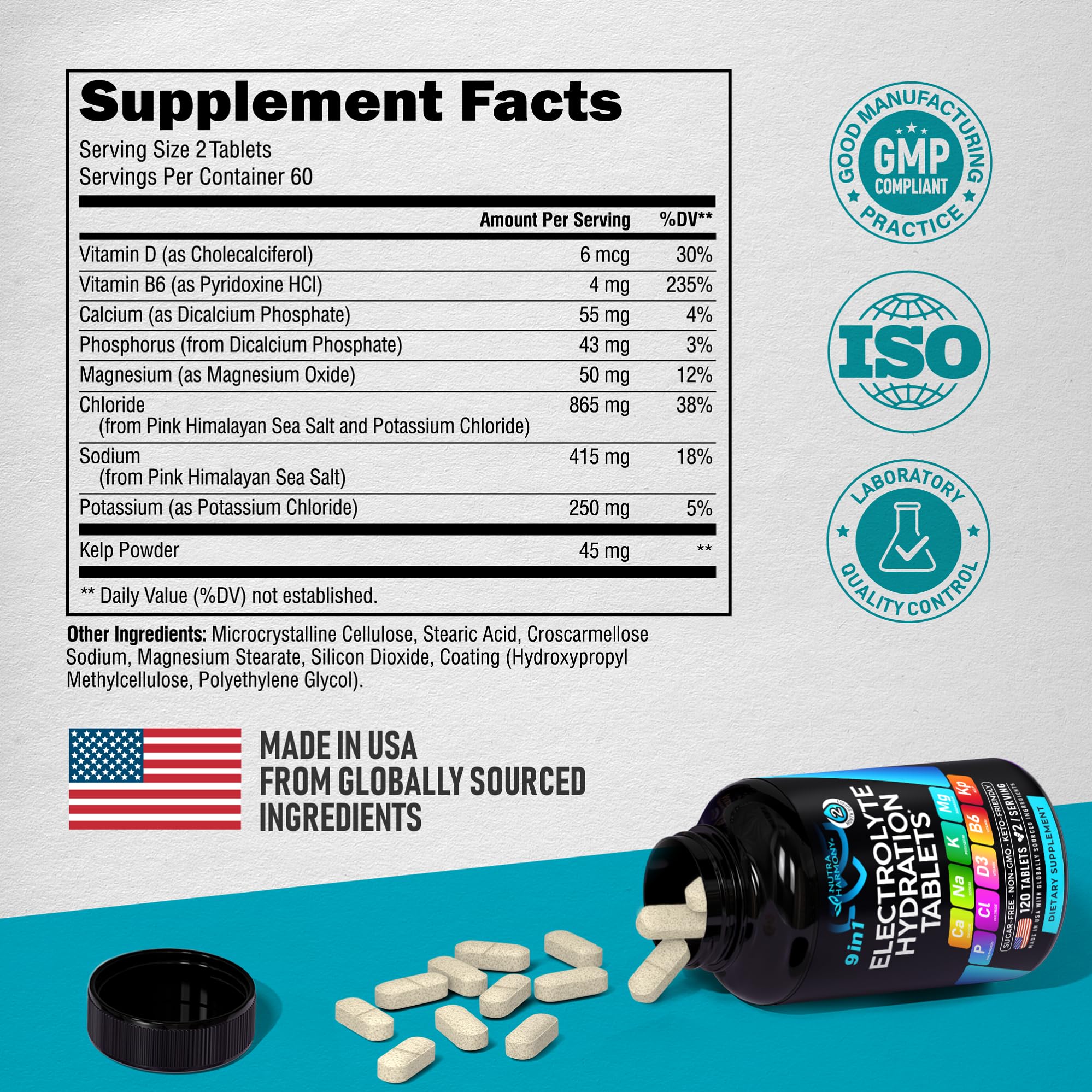 NUTRAHARMONY ingredientes sal del Himalaya y kelp fuente natural mineral