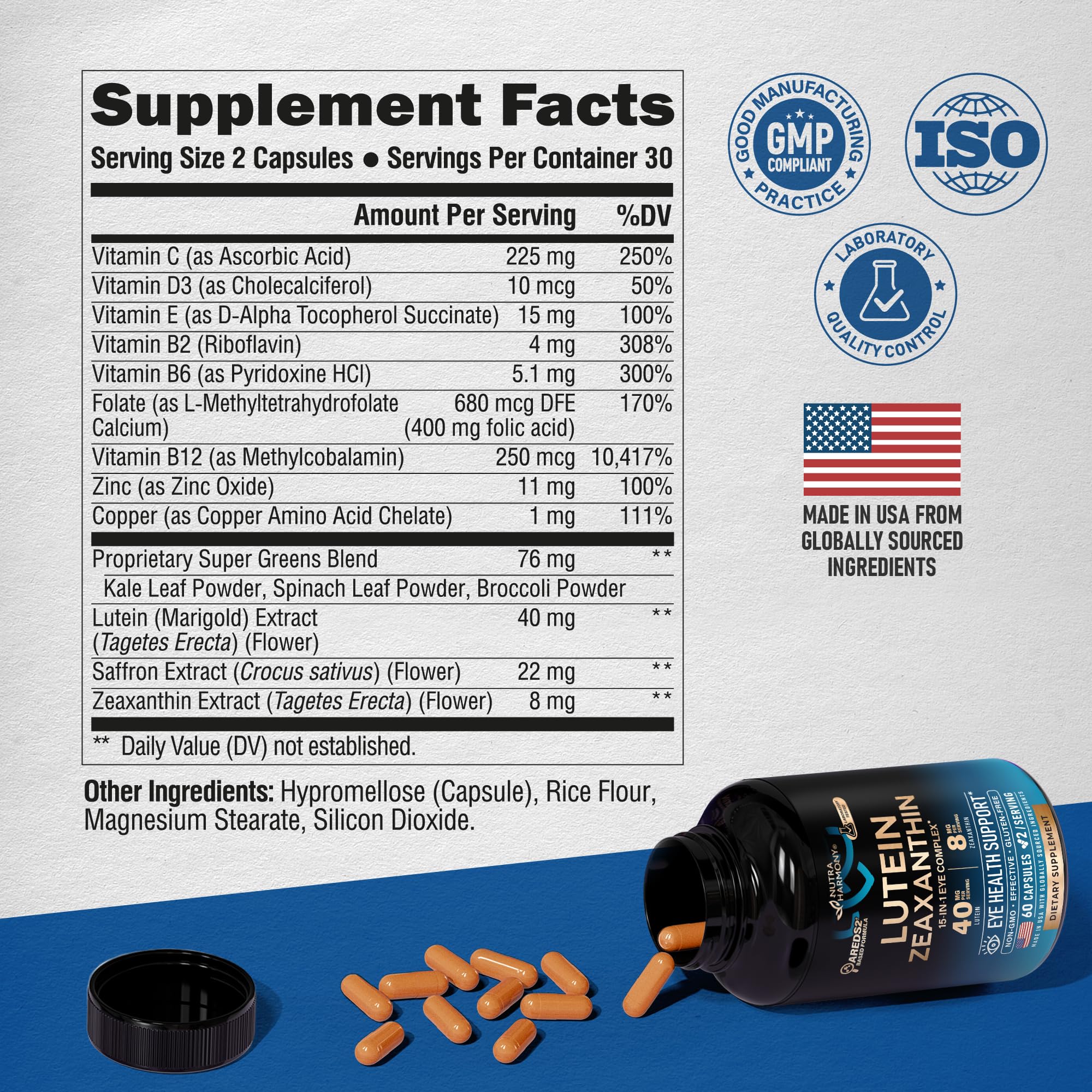 NUTRAHARMONY ingredientes verdes kale brócoli espinaca como fuente natural