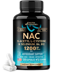 NUTRAHARMONY frasco frontal mostrando 120 cápsulas y etiqueta clara