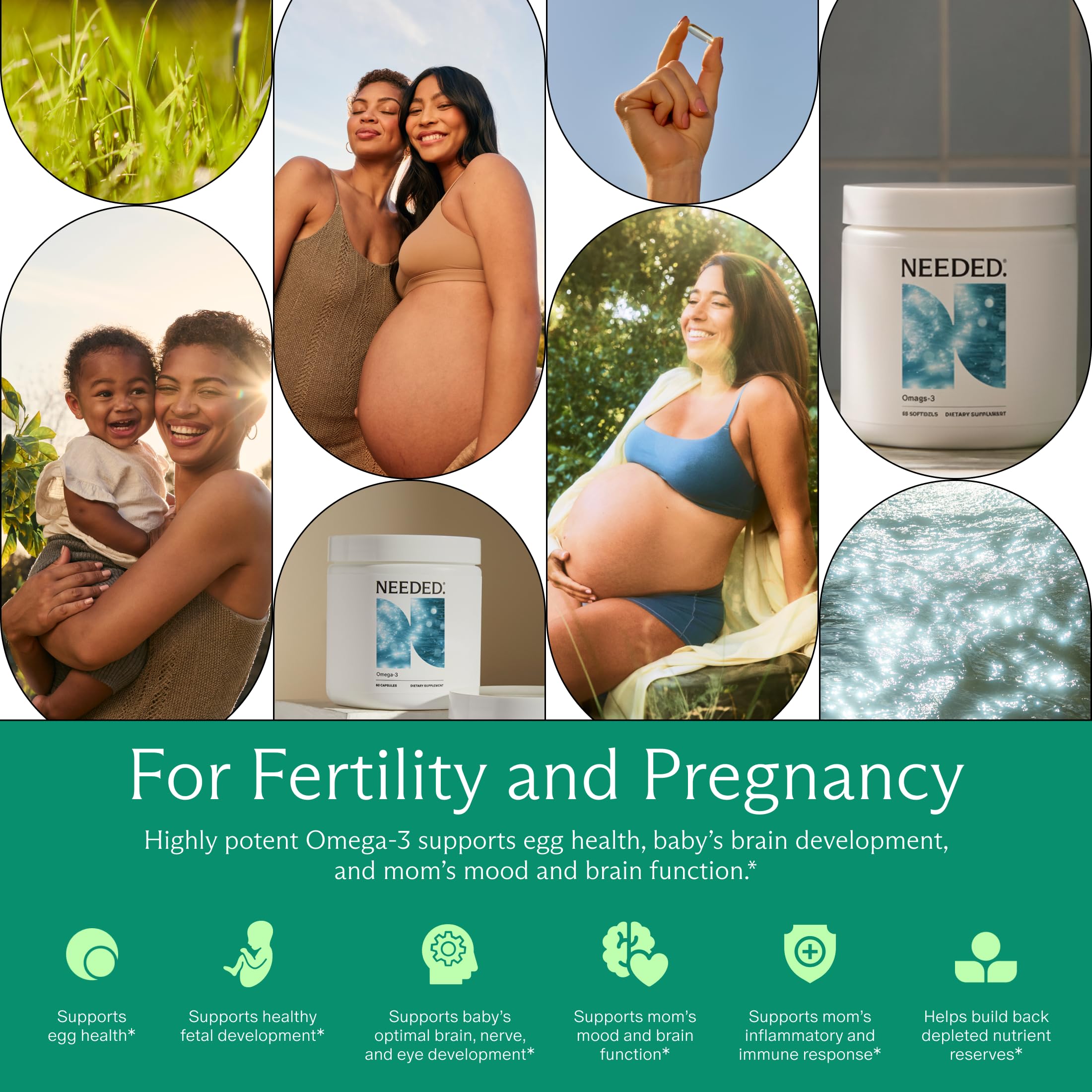 NutraMama etiqueta con información nutricional y concentración de DHA y EPA