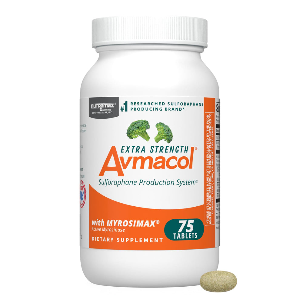 Nutramax Avmacol frente del empaque mostrando dosis y beneficio investigado