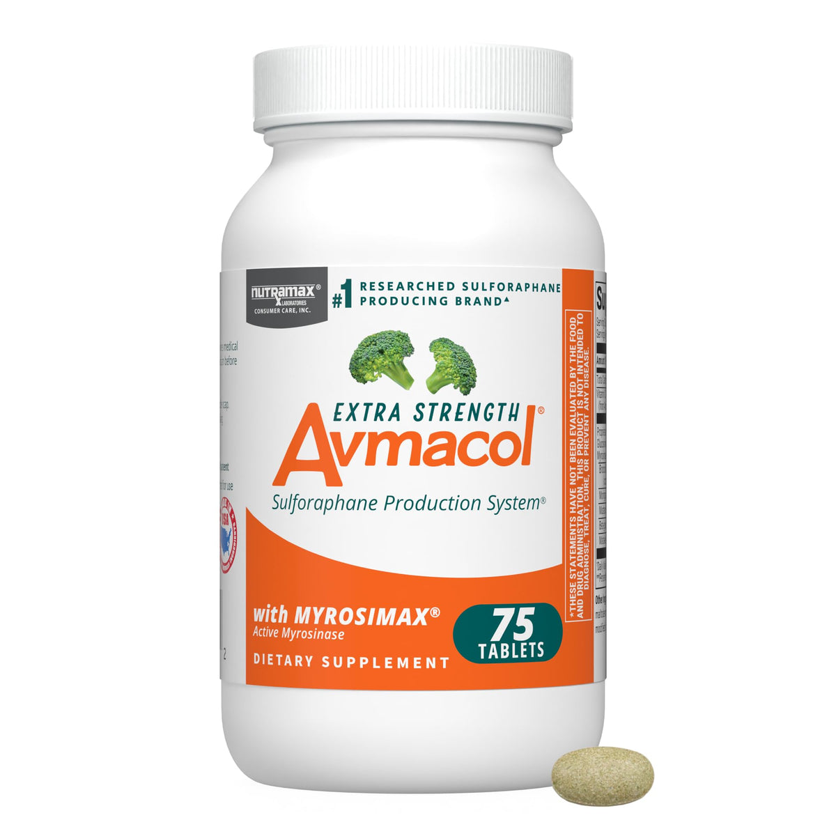 Nutramax Avmacol frente del empaque mostrando dosis y beneficio investigado