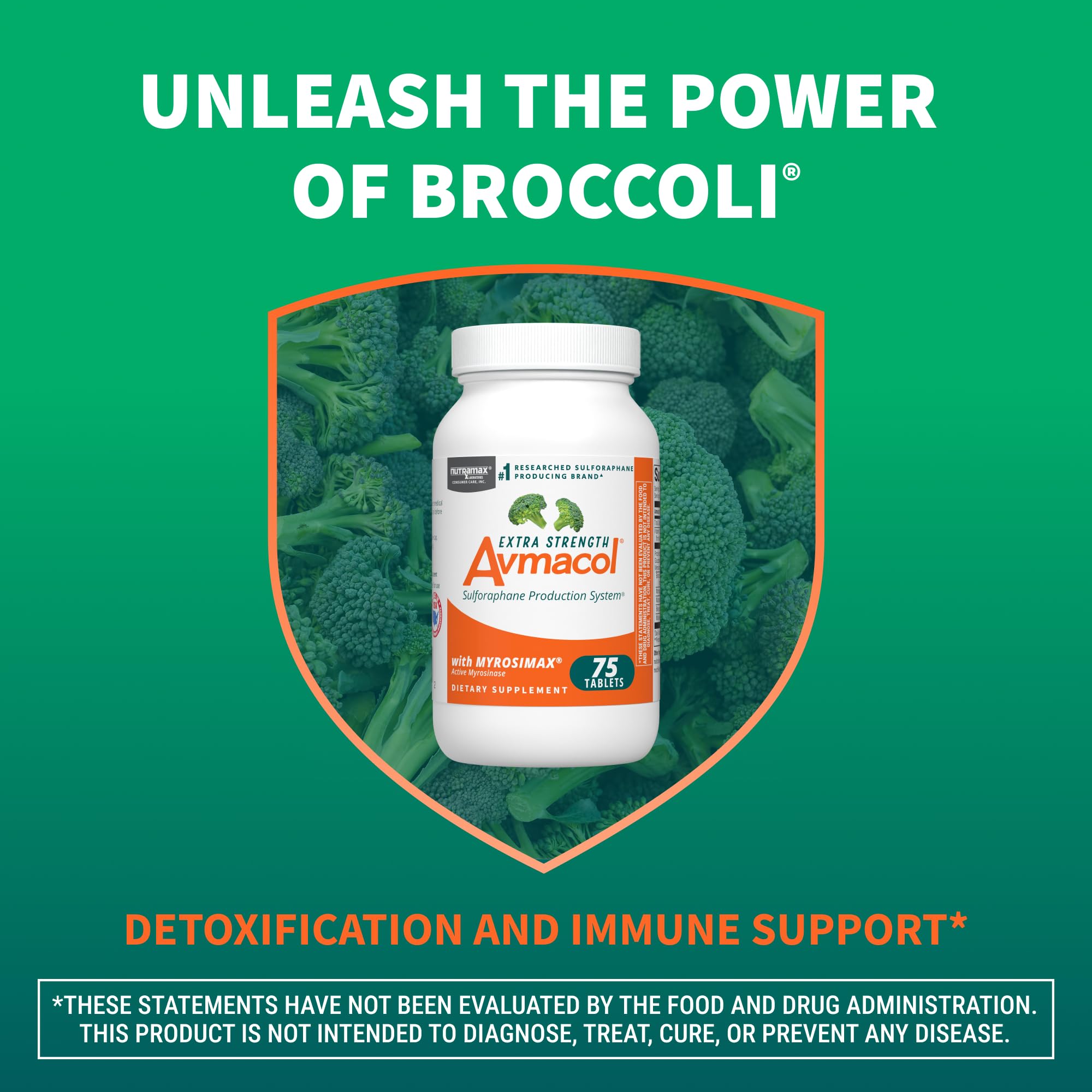 Nutramax Avmacol ingredientes brocoli y moringa resaltando conversión a sulforafano