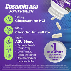 Nutramax Cosamin ASU detalle de etiqueta con ingredientes y calidad