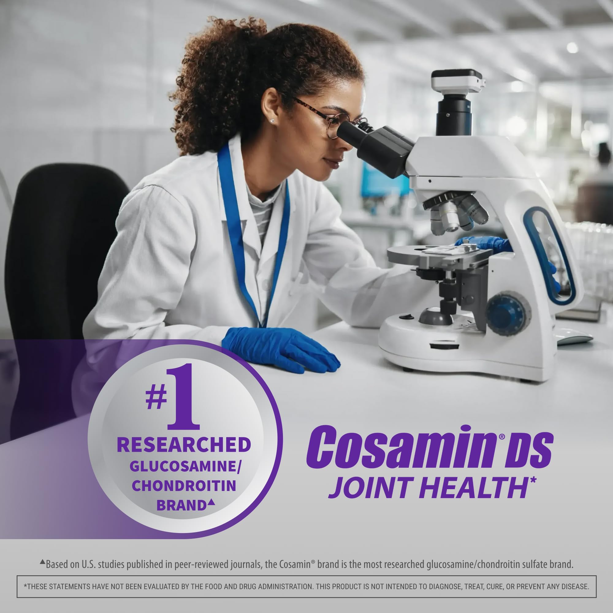 Nutramax Cosamin DS botella abierta y cápsulas lista para tomar fácilmente