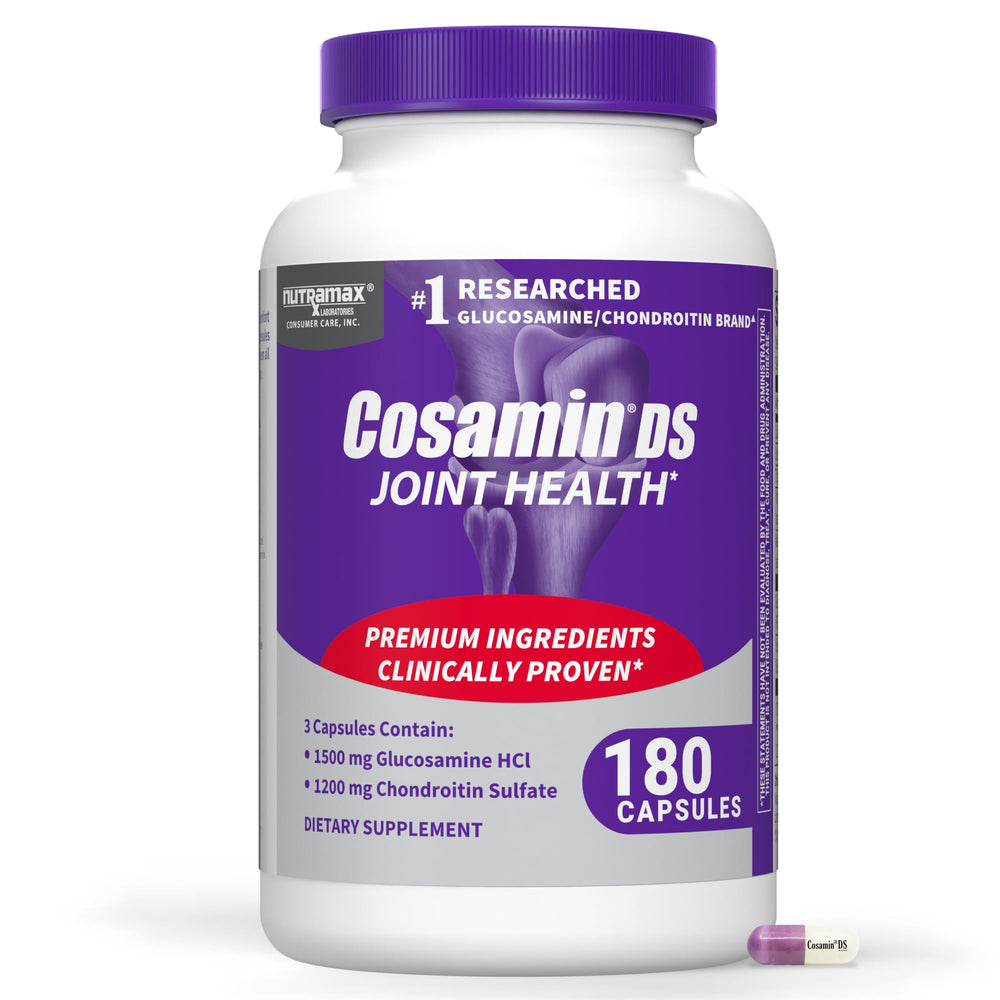 Nutramax Cosamin DS frente del empaque mostrando la marca y beneficio articular
