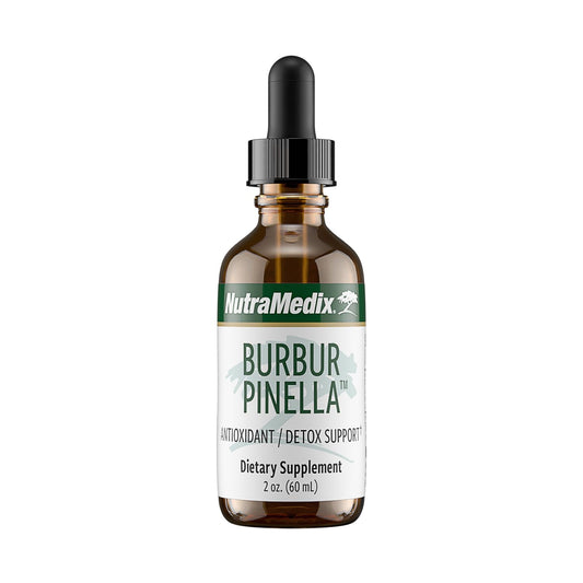 NutraMedix Burbur-Pinella botella en formato líquido para apoyo cognitivo suave.