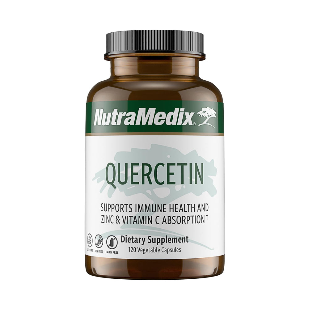 NutraMedix Quercetina 500 mg botella frente, apoyo antioxidante e inmune