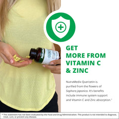 NutraMedix Quercetina 500 mg etiqueta detalle, información de uso
