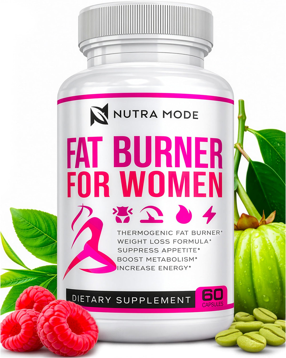 NUTRAMODE botella frontal mostrando el envase y beneficios visibles