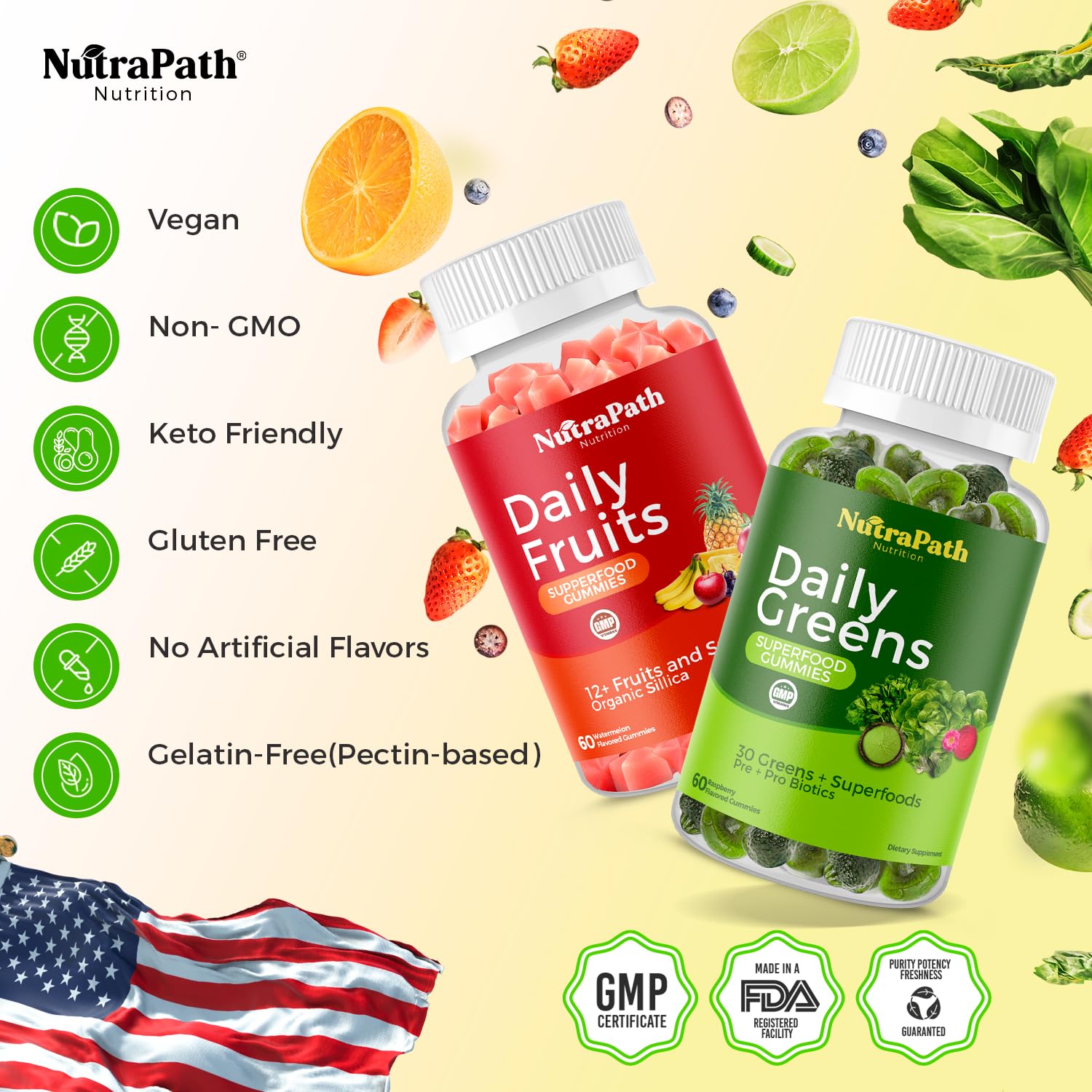 NutraPath detalle de textura de gomita resaltando pectina y consistencia masticable