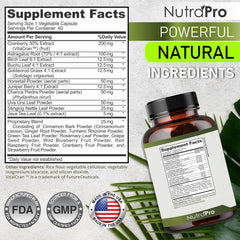 NutraPro etiqueta con información nutricional y calidad GMP