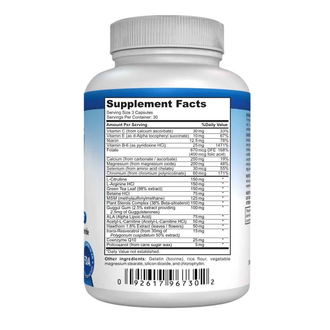 NutraPro Healthy Heart etiqueta con información de ingredientes y certificación GMP