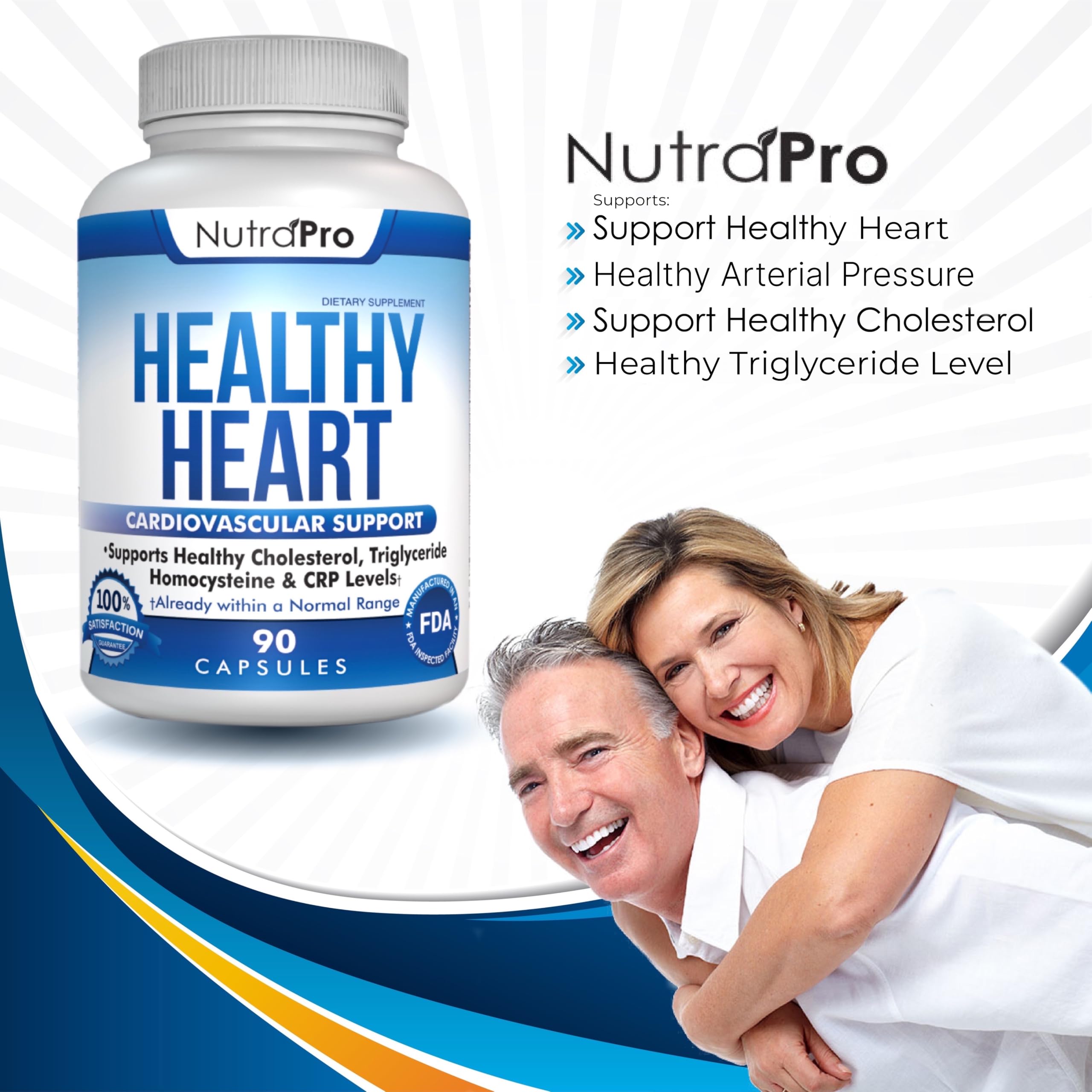 NutraPro Healthy Heart primeros planos de ingredientes naturales y pureza