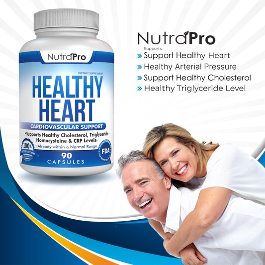 NutraPro Healthy Heart primeros planos de ingredientes naturales y pureza