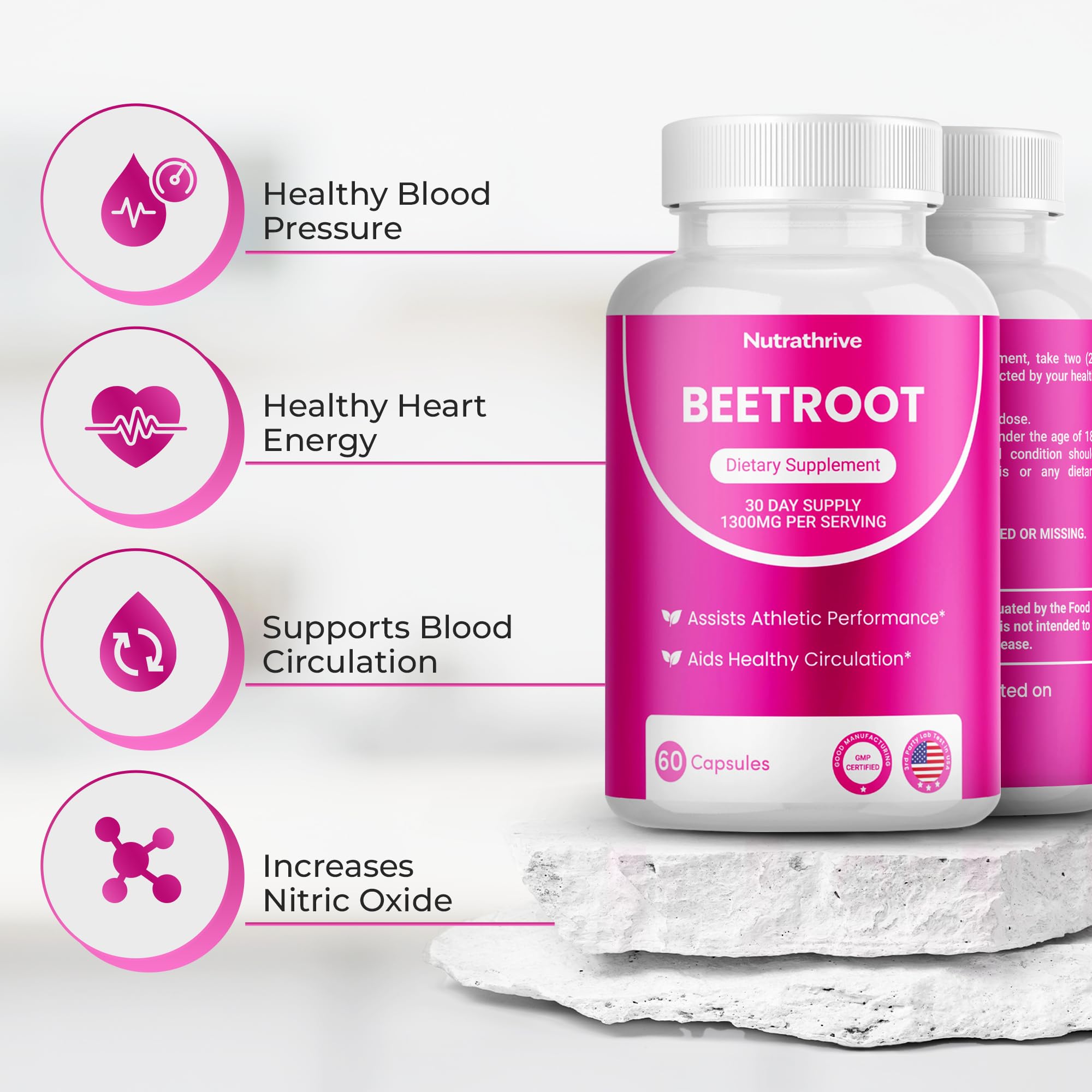 Nutrathrive etiqueta con información nutricional clara y beneficios verificables