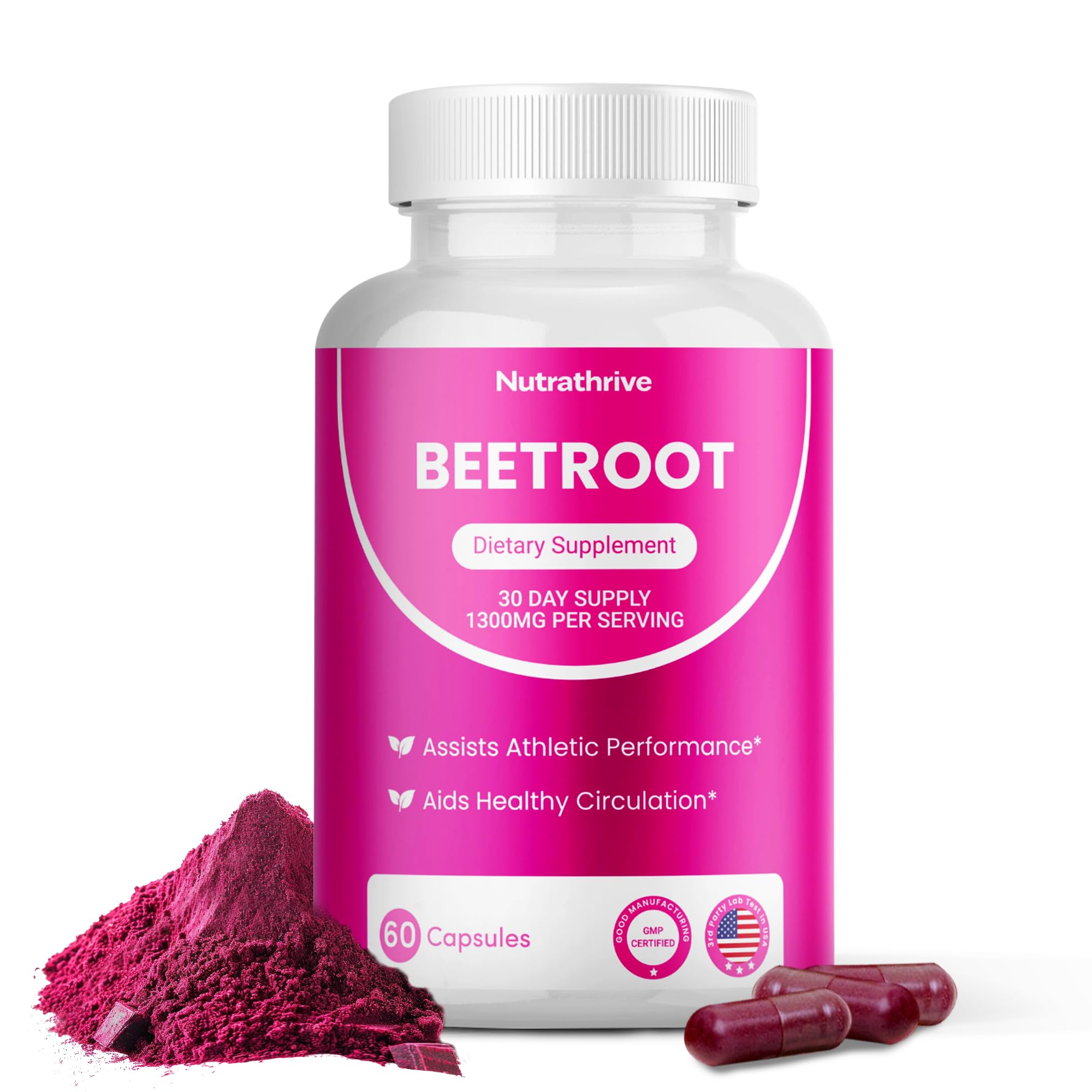 Nutrathrive frasco delantero mostrando diseño y cantidad, facilita elección informada