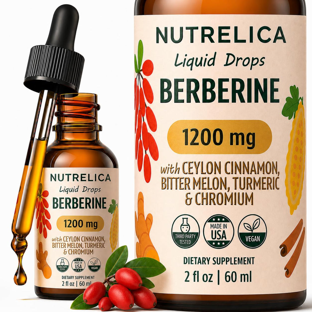 NUTRELICA botella frontal mostrando diseño y beneficios claros