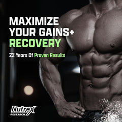 Nutrex Research Anabol PM comparación de tamaño destaca porciones y control