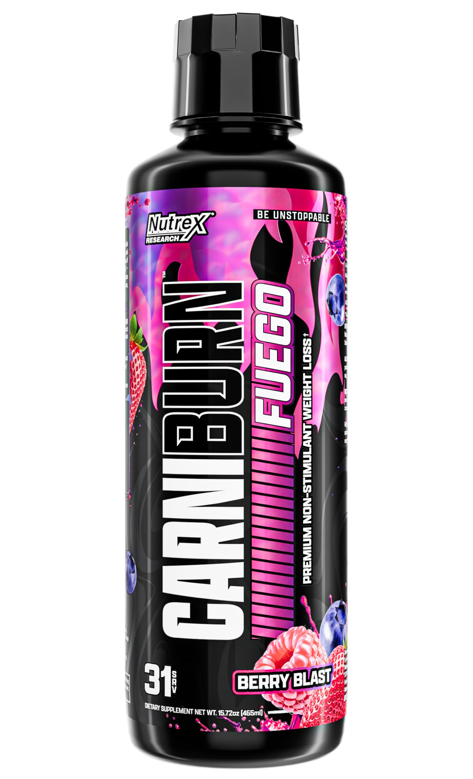 Nutrex Carniburn frasco frente mostrando etiqueta y beneficio metabólico