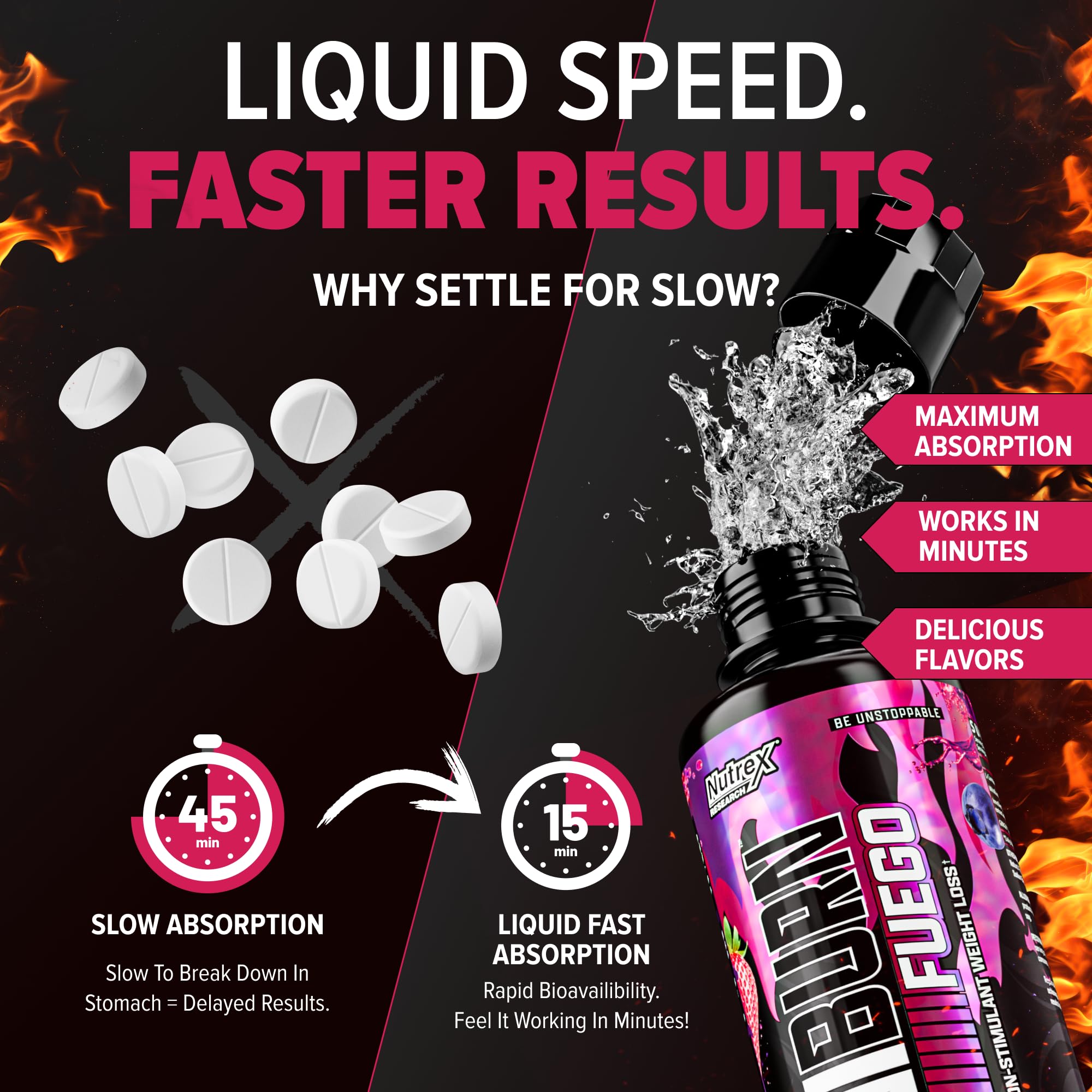 Nutrex Carniburn Berry Blast vaso con sabor frutal que mejora la adherencia