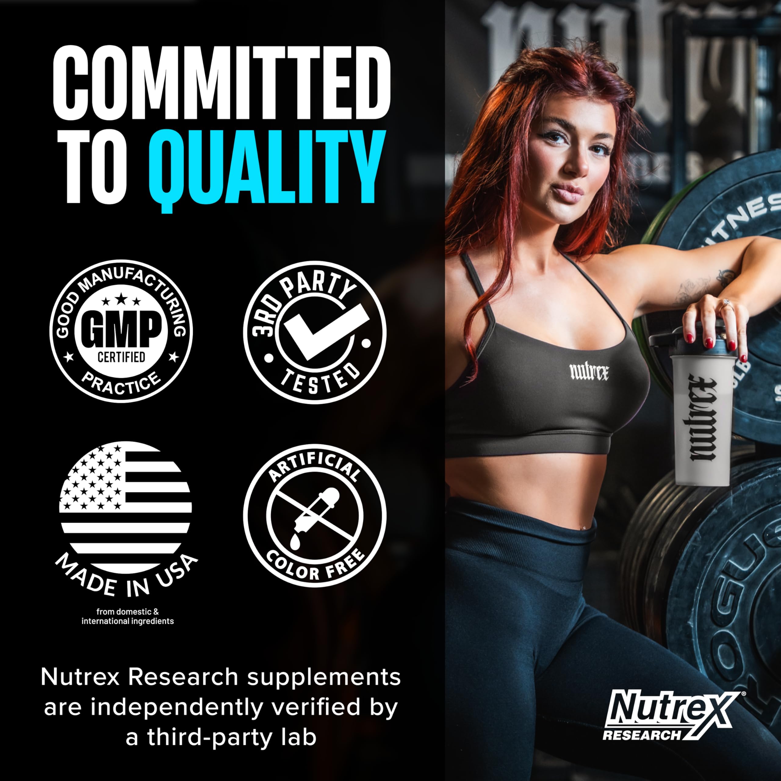 Deportista usando Nutrex Research creatina para mayor potencia en gimnasio
