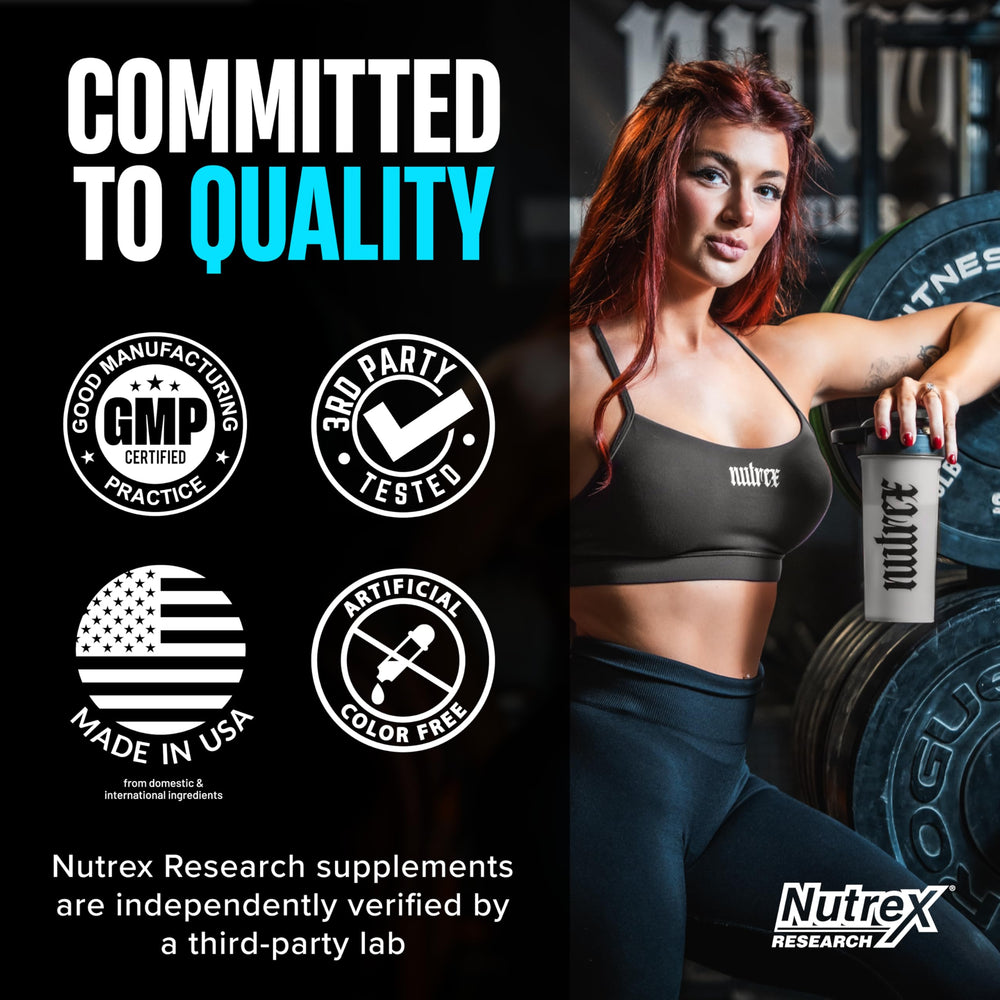 Deportista usando Nutrex Research creatina para mayor potencia en gimnasio