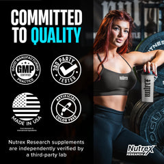 Deportista usando Nutrex Research creatina para mayor potencia en gimnasio