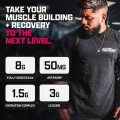 Nutrex Research envase en mano para mostrar tamaño y porciones prácticas