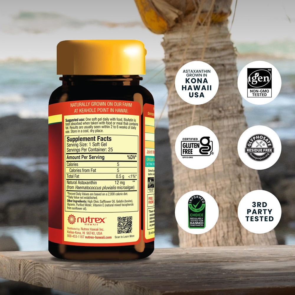 Nutrex Hawaii cápsula vista cercana que destaca concentración y pureza