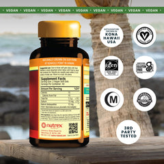 Nutrex Hawaii textura de la cápsula vegana, aspecto liso y fácil de tragar