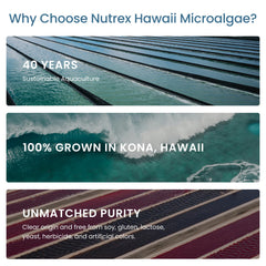 Nutrex Hawaii comparación de tamaño de tableta con moneda para escala