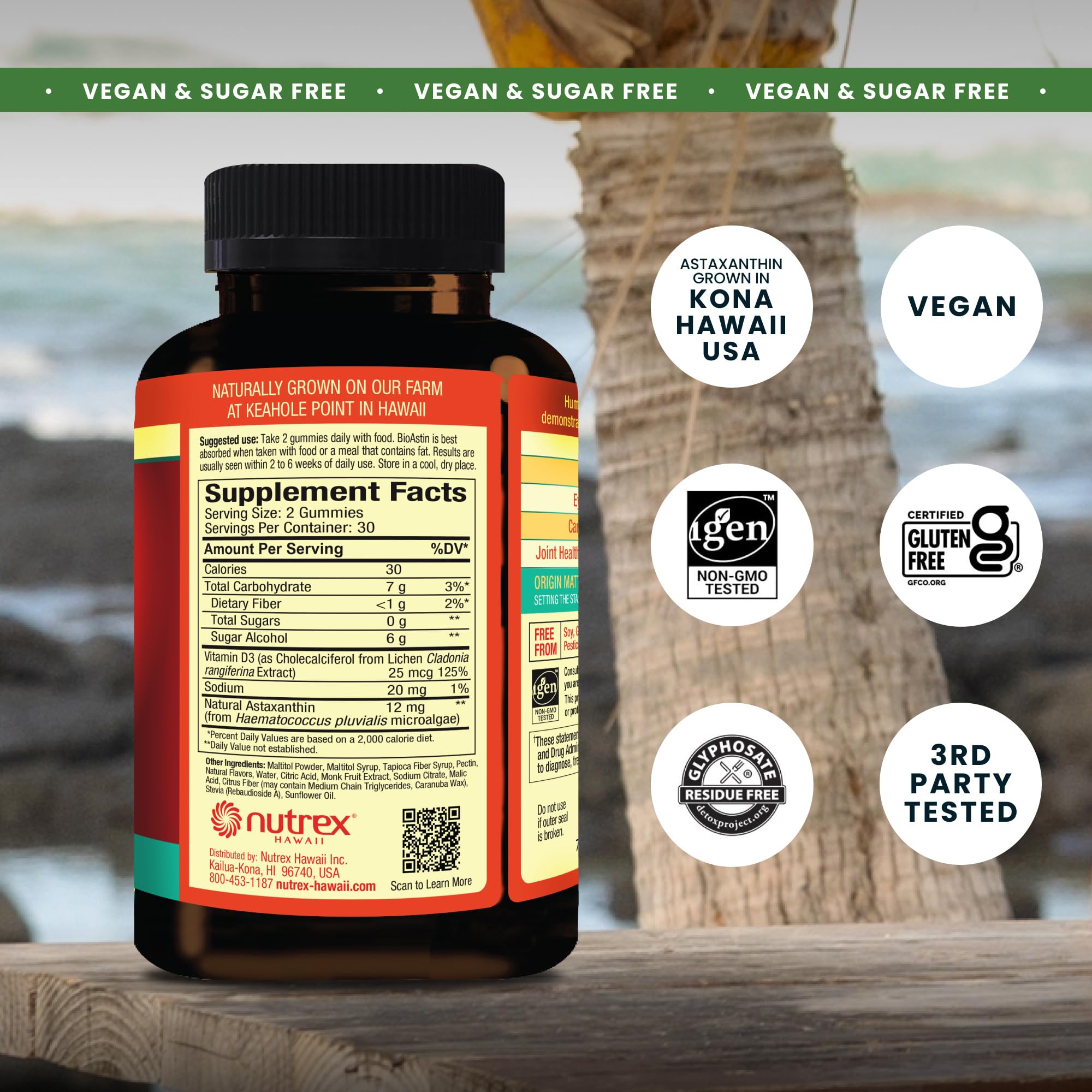 Nutrex Hawaii gomita en primer plano resaltando textura y color vibrante