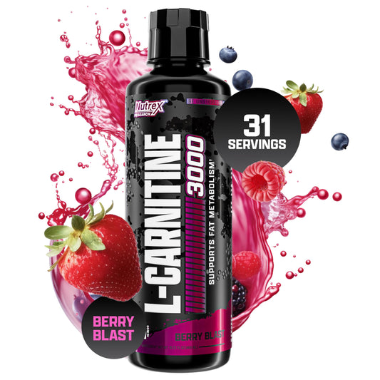 Nutrex Research envase frontal mostrando el diseño y sabor Berry Blast