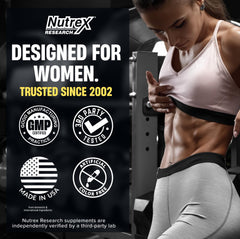 Nutrex Research mujer activa usando el producto como apoyo en rutina