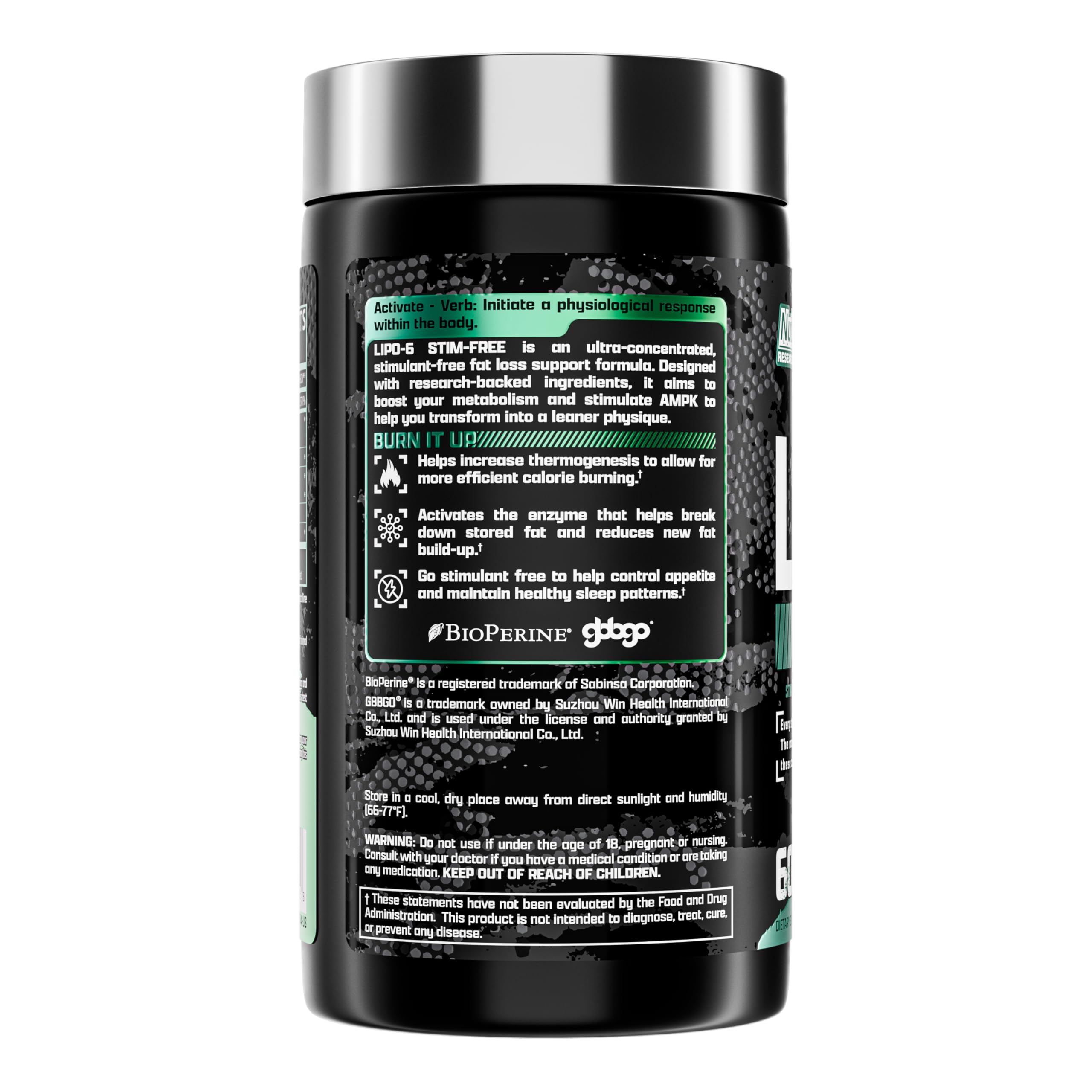 Nutrex Research LIPO SIX comparación de tamaño con monedas para visualizar porción